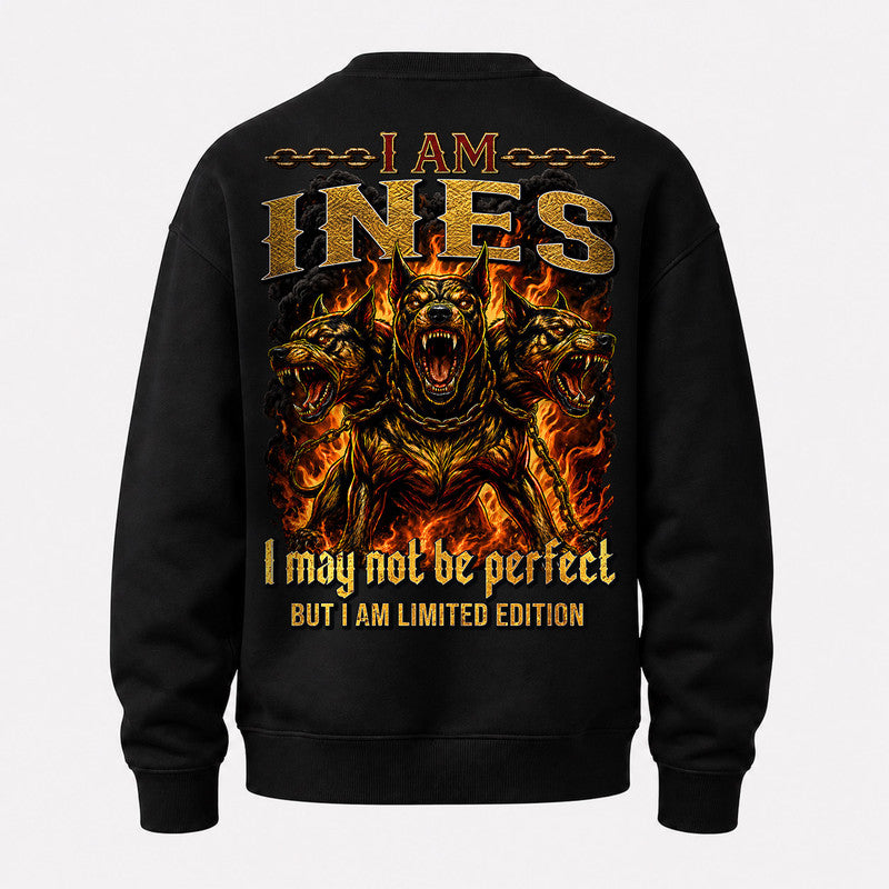 INES MP88-F2-168–Personalized Bold Quote Apparel “I Am NAME I May Not Be Perfect But I Am Limited Edition