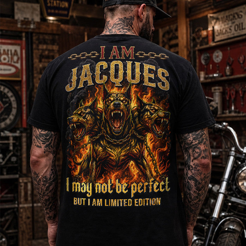 JACQUES MP88-F2-168–Personalized Bold Quote Apparel “I Am NAME I May Not Be Perfect But I Am Limited Edition