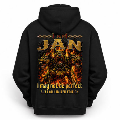 JAN MP88-F2-168–Personalized Bold Quote Apparel “I Am NAME I May Not Be Perfect But I Am Limited Edition