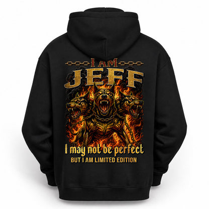 JEFF MP88-F2-168–Personalized Bold Quote Apparel “I Am NAME I May Not Be Perfect But I Am Limited Edition