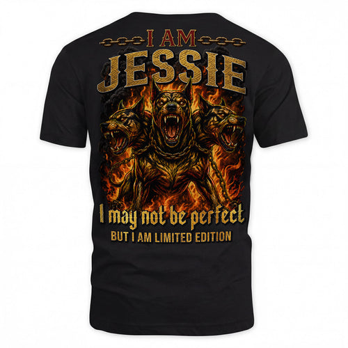 JESSIE MP88-F2-168–Personalized Bold Quote Apparel “I Am NAME I May Not Be Perfect But I Am Limited Edition