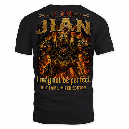 JIAN MP88-F2-168–Personalized Bold Quote Apparel “I Am NAME I May Not Be Perfect But I Am Limited Edition