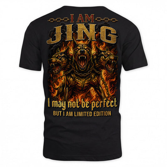 JING MP88-F2-168–Personalized Bold Quote Apparel “I Am NAME I May Not Be Perfect But I Am Limited Edition