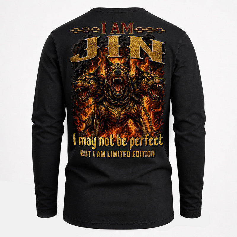 JIN MP88-F2-168–Personalized Bold Quote Apparel “I Am NAME I May Not Be Perfect But I Am Limited Edition