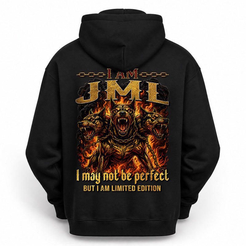 JML MP88-F2-168–Personalized Bold Quote Apparel “I Am NAME I May Not Be Perfect But I Am Limited Edition
