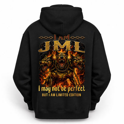 JML MP88-F2-168–Personalized Bold Quote Apparel “I Am NAME I May Not Be Perfect But I Am Limited Edition