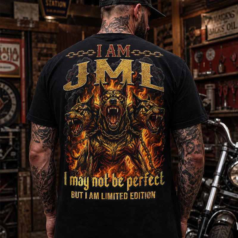 JML MP88-F2-168–Personalized Bold Quote Apparel “I Am NAME I May Not Be Perfect But I Am Limited Edition