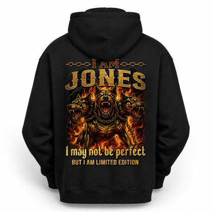 JONES MP88-F2-168–Personalized Bold Quote Apparel “I Am NAME I May Not Be Perfect But I Am Limited Edition