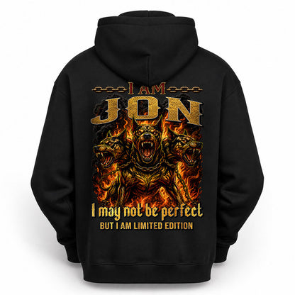 JON MP88-F2-168–Personalized Bold Quote Apparel “I Am NAME I May Not Be Perfect But I Am Limited Edition