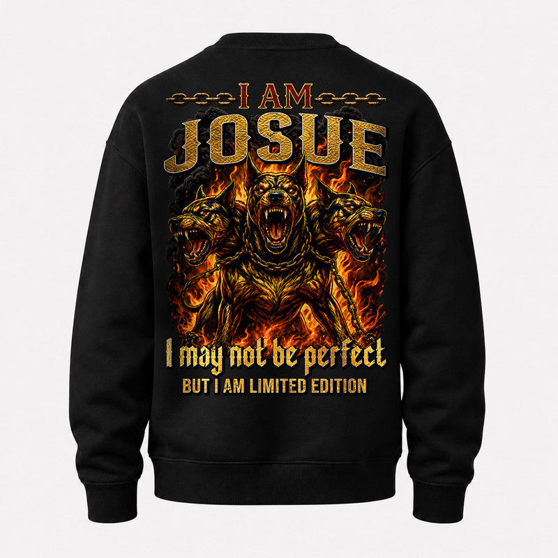 JOSUE MP88-F2-168–Personalized Bold Quote Apparel “I Am NAME I May Not Be Perfect But I Am Limited Edition