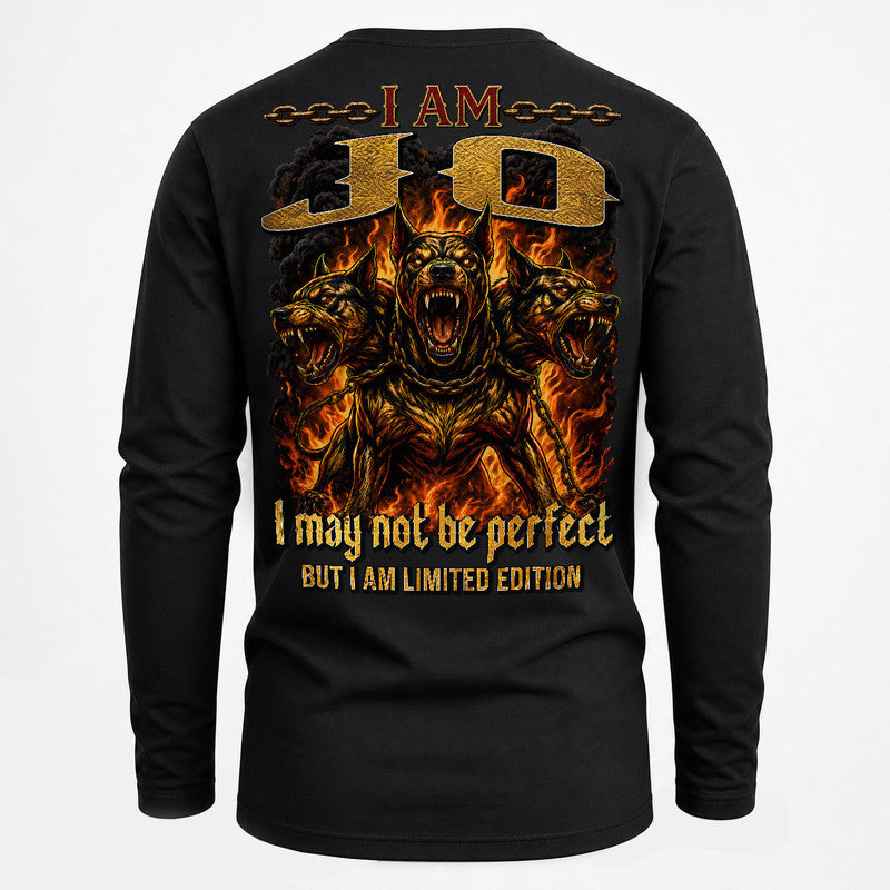 JO MP88-F2-168–Personalized Bold Quote Apparel “I Am NAME I May Not Be Perfect But I Am Limited Edition