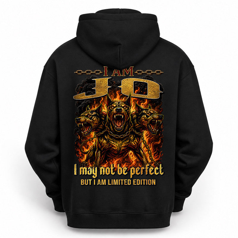JO MP88-F2-168–Personalized Bold Quote Apparel “I Am NAME I May Not Be Perfect But I Am Limited Edition