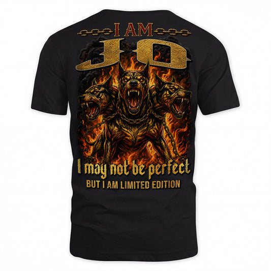 JO MP88-F2-168–Personalized Bold Quote Apparel “I Am NAME I May Not Be Perfect But I Am Limited Edition