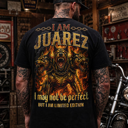 JUAREZ MP88-F2-168–Personalized Bold Quote Apparel “I Am NAME I May Not Be Perfect But I Am Limited Edition
