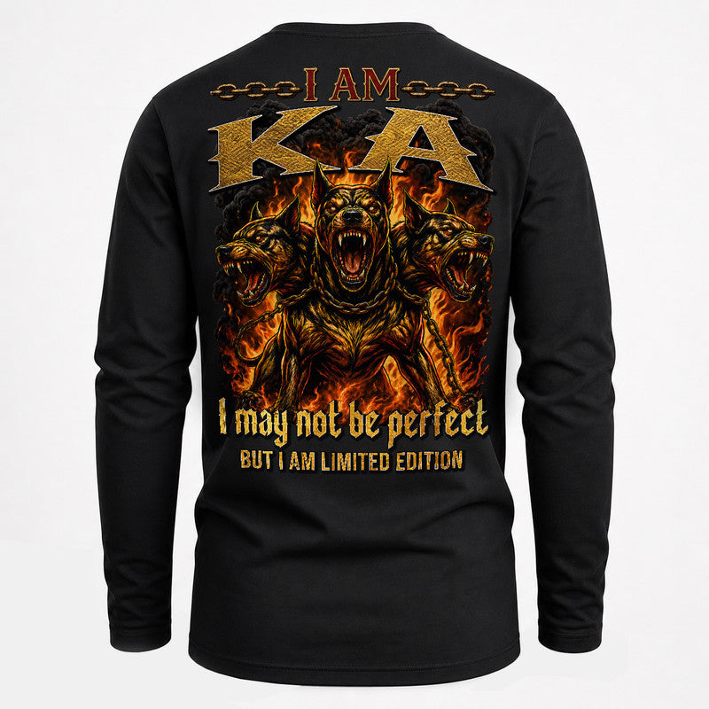 KA MP88-F2-168–Personalized Bold Quote Apparel “I Am NAME I May Not Be Perfect But I Am Limited Edition