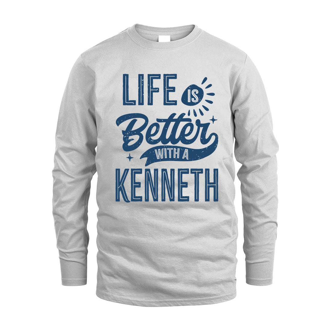 KENNETH HH88-K2–Personalized Name Quote T-Shirt Life Is Better With Unisex Gift