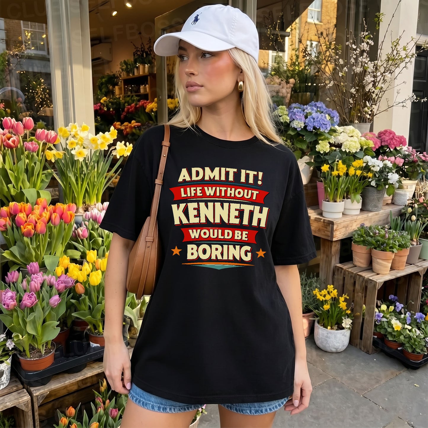 KENNETH HH88-K2-106–Personalized Funny Quote Apparel “Life Without NAME Would Be Boring”