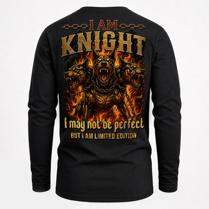 KNIGHT MP88-F2-168–Personalized Bold Quote Apparel “I Am NAME I May Not Be Perfect But I Am Limited Edition