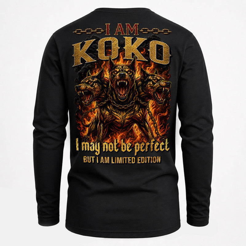 KOKO MP88-F2-168–Personalized Bold Quote Apparel “I Am NAME I May Not Be Perfect But I Am Limited Edition