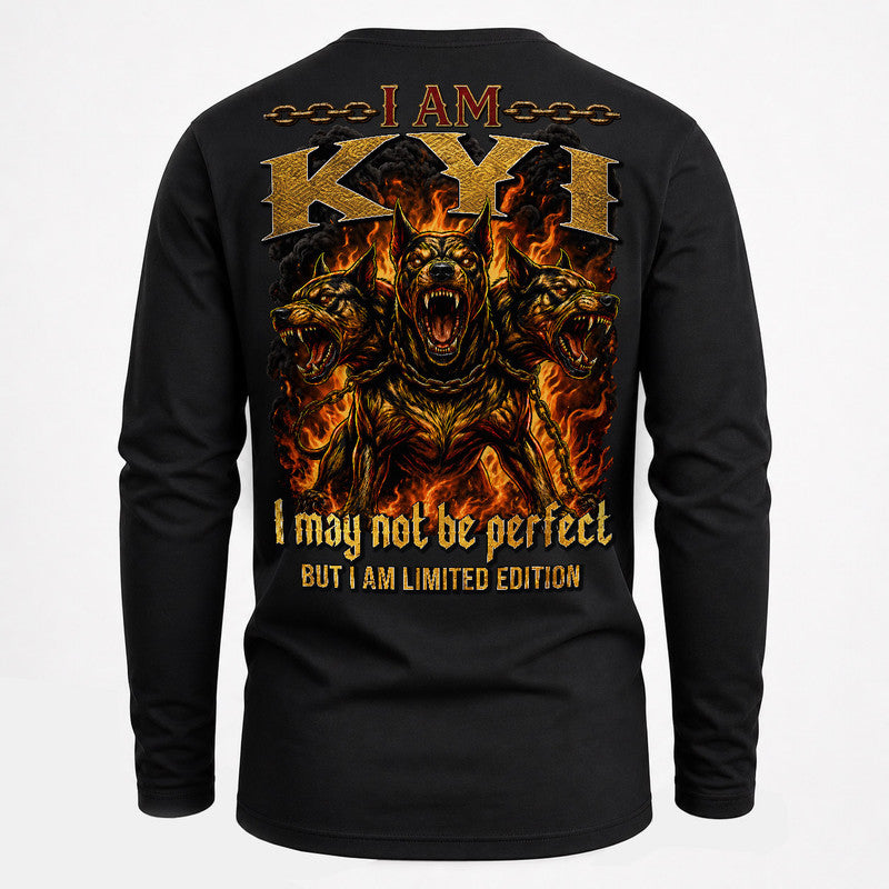 KYI MP88-F2-168–Personalized Bold Quote Apparel “I Am NAME I May Not Be Perfect But I Am Limited Edition