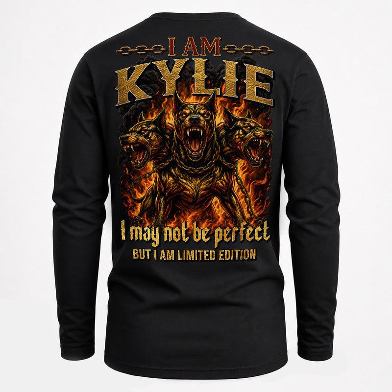 KYLIE MP88-F2-168–Personalized Bold Quote Apparel “I Am NAME I May Not Be Perfect But I Am Limited Edition