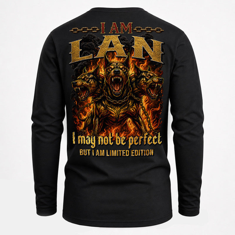 LAN MP88-F2-168–Personalized Bold Quote Apparel “I Am NAME I May Not Be Perfect But I Am Limited Edition