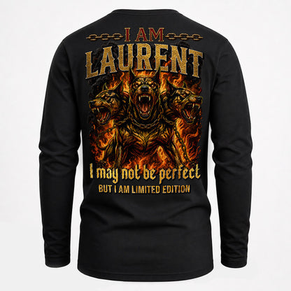 LAURENT MP88-F2-168–Personalized Bold Quote Apparel “I Am NAME I May Not Be Perfect But I Am Limited Edition