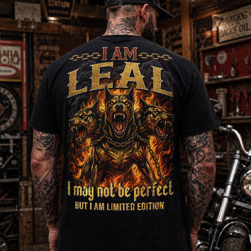 LEAL MP88-F2-168–Personalized Bold Quote Apparel “I Am NAME I May Not Be Perfect But I Am Limited Edition