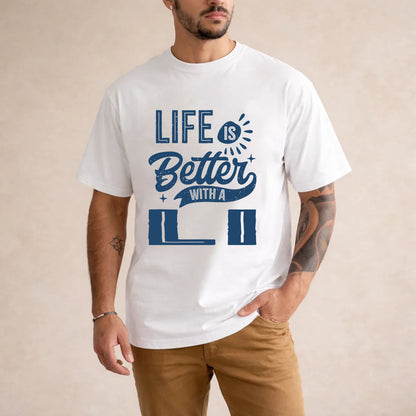 LI HH88-K2–Personalized Name Quote T-Shirt Life Is Better With Unisex Gift