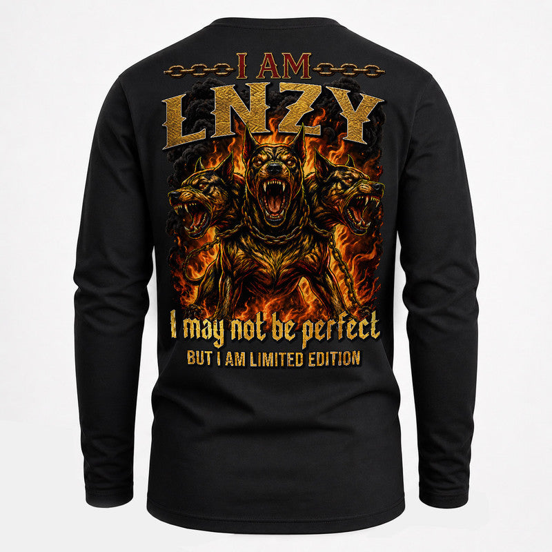 LNZY MP88-F2-168–Personalized Bold Quote Apparel “I Am NAME I May Not Be Perfect But I Am Limited Edition