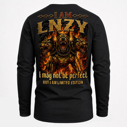 LNZY MP88-F2-168–Personalized Bold Quote Apparel “I Am NAME I May Not Be Perfect But I Am Limited Edition
