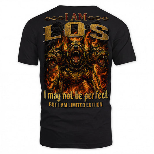 LOS MP88-F2-168–Personalized Bold Quote Apparel “I Am NAME I May Not Be Perfect But I Am Limited Edition