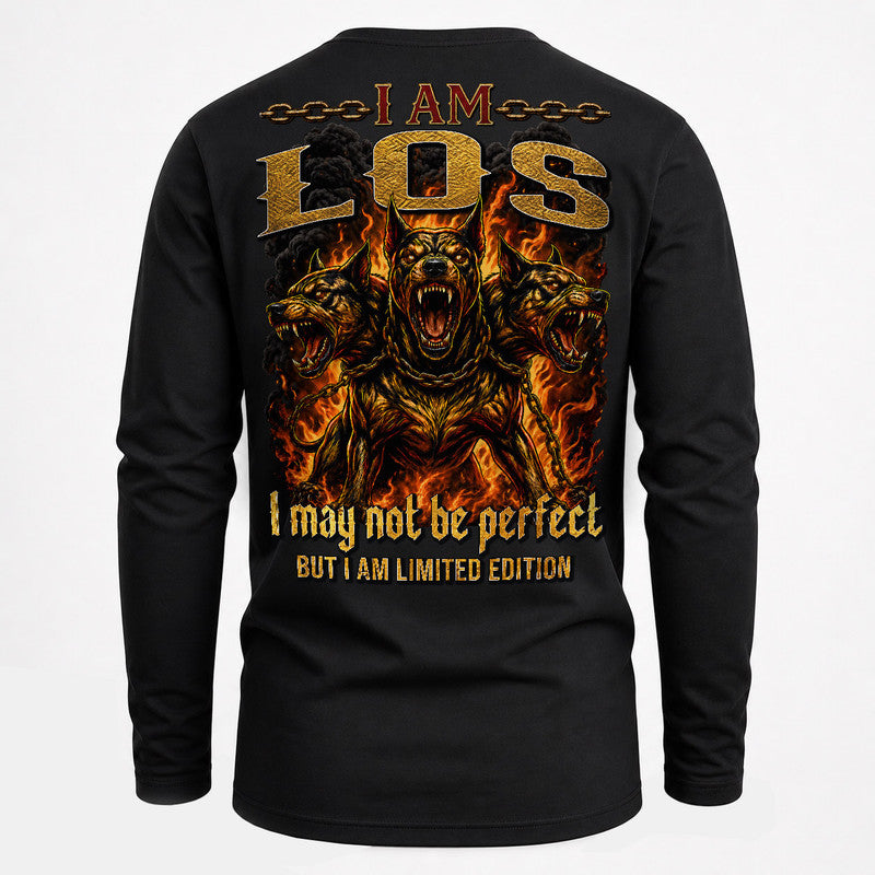 LOS MP88-F2-168–Personalized Bold Quote Apparel “I Am NAME I May Not Be Perfect But I Am Limited Edition