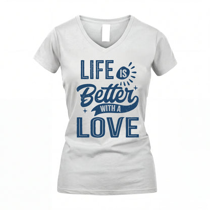 LOVE HH88-K2–Personalized Name Quote T-Shirt Life Is Better With Unisex Gift
