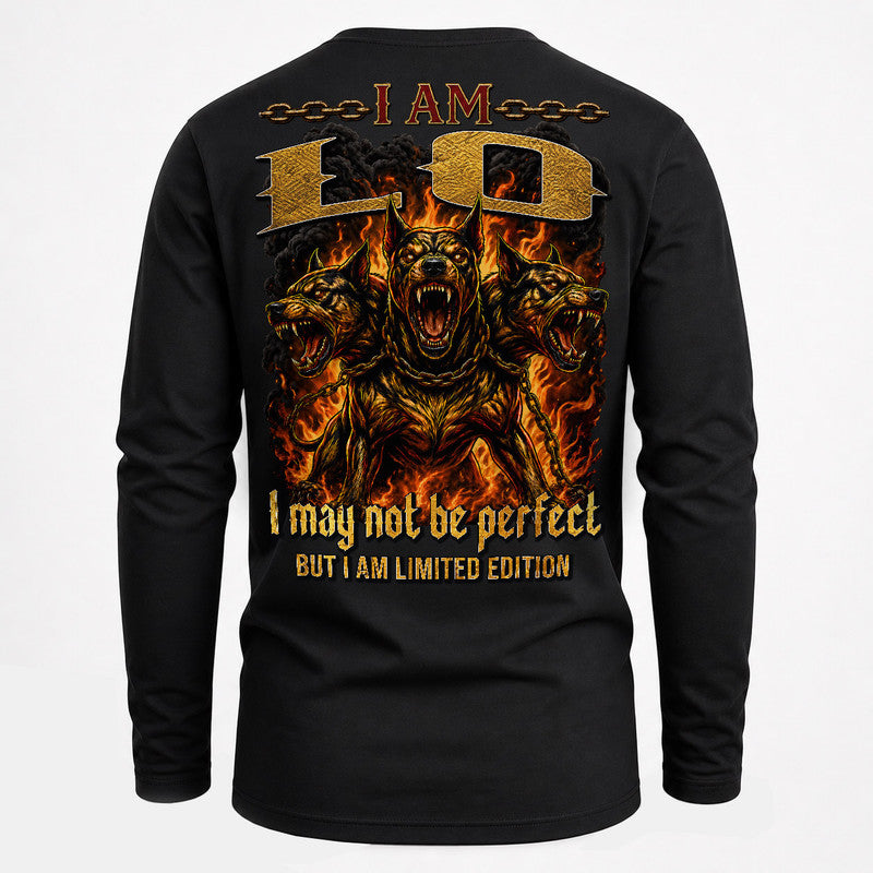 LO MP88-F2-168–Personalized Bold Quote Apparel “I Am NAME I May Not Be Perfect But I Am Limited Edition