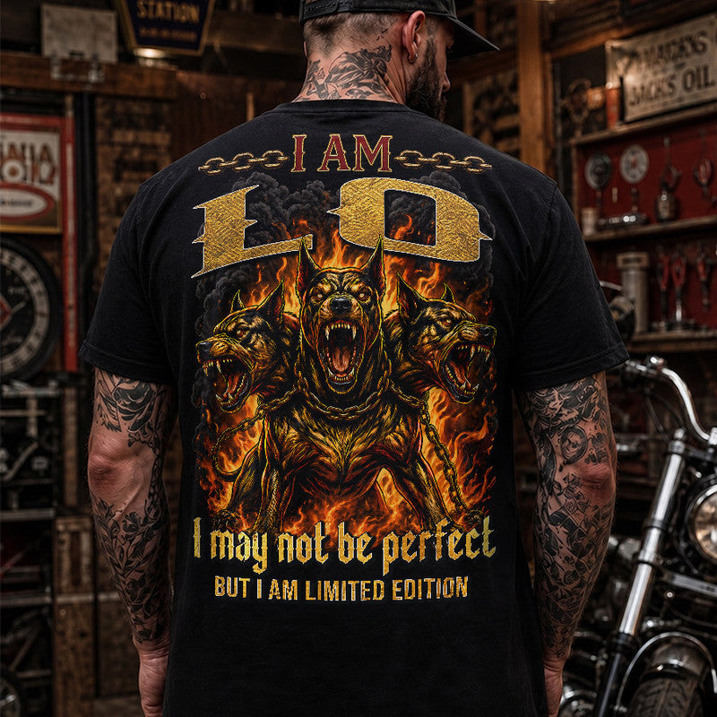 LO MP88-F2-168–Personalized Bold Quote Apparel “I Am NAME I May Not Be Perfect But I Am Limited Edition