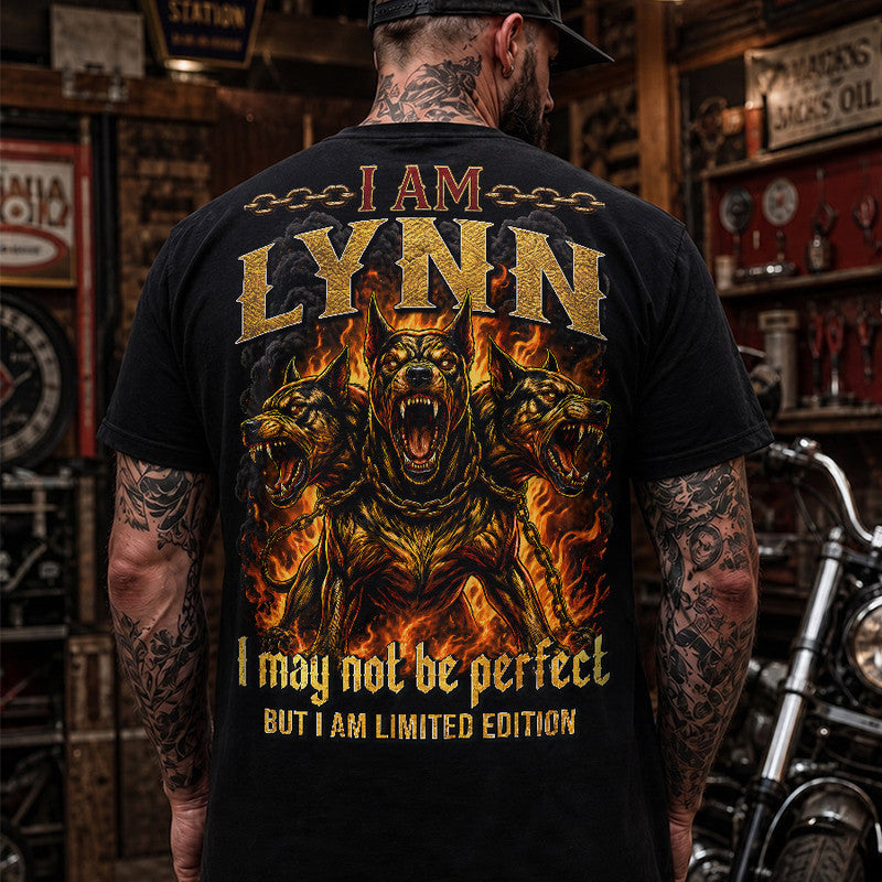 LYNN MP88-F2-168–Personalized Bold Quote Apparel “I Am NAME I May Not Be Perfect But I Am Limited Edition