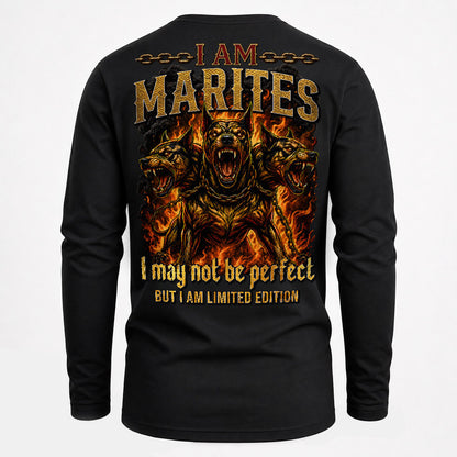 MARITES MP88-F2-168–Personalized Bold Quote Apparel “I Am NAME I May Not Be Perfect But I Am Limited Edition