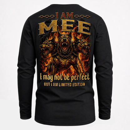 MEE MP88-F2-168–Personalized Bold Quote Apparel “I Am NAME I May Not Be Perfect But I Am Limited Edition