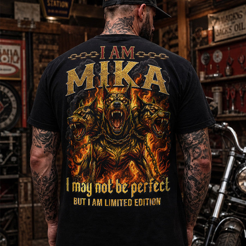 MIKA MP88-F2-168–Personalized Bold Quote Apparel “I Am NAME I May Not Be Perfect But I Am Limited Edition