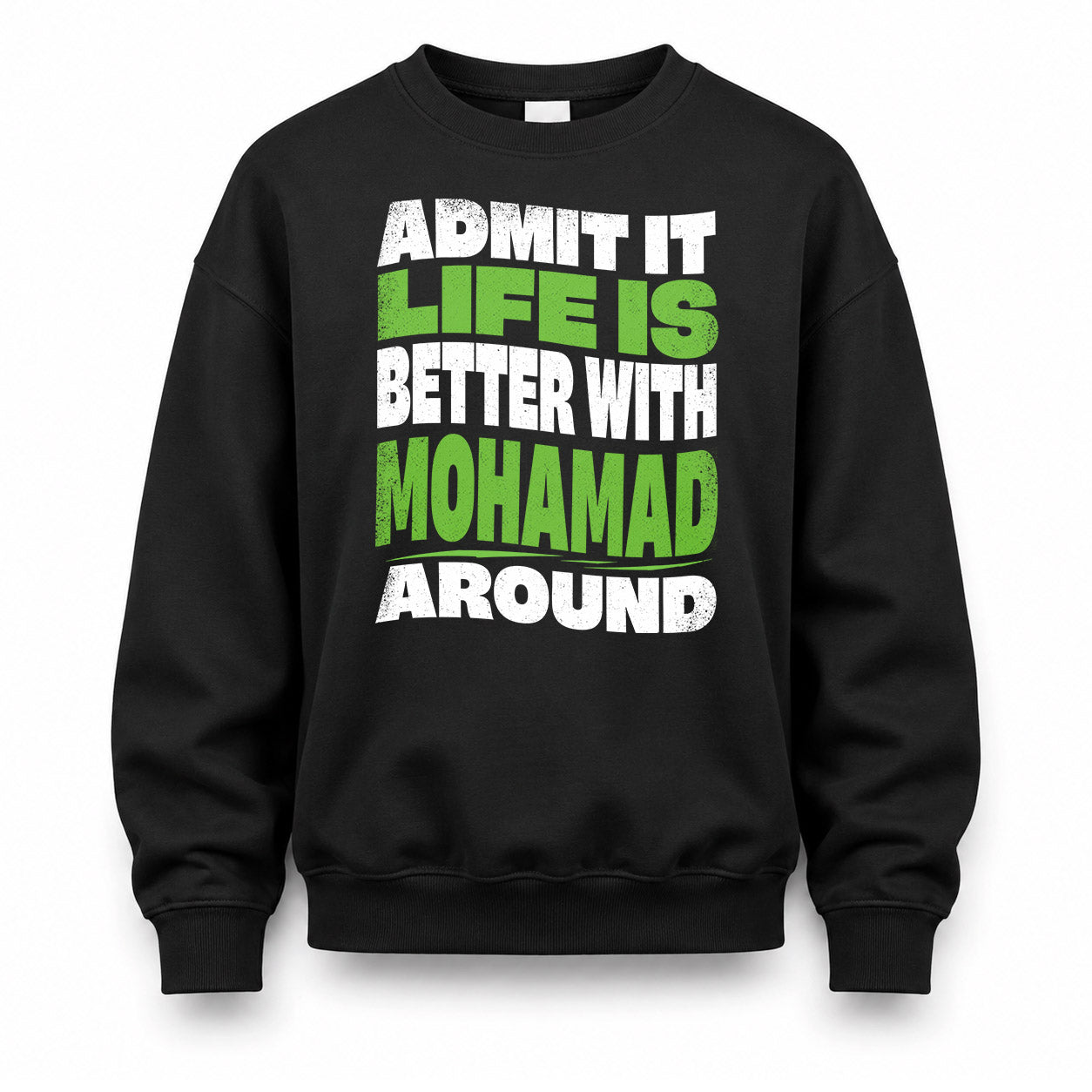 MOHAMAD KTT19-K098-189 – Personalized Funny Quote Apparel “Admit It, Life Is Better With NAME Around”