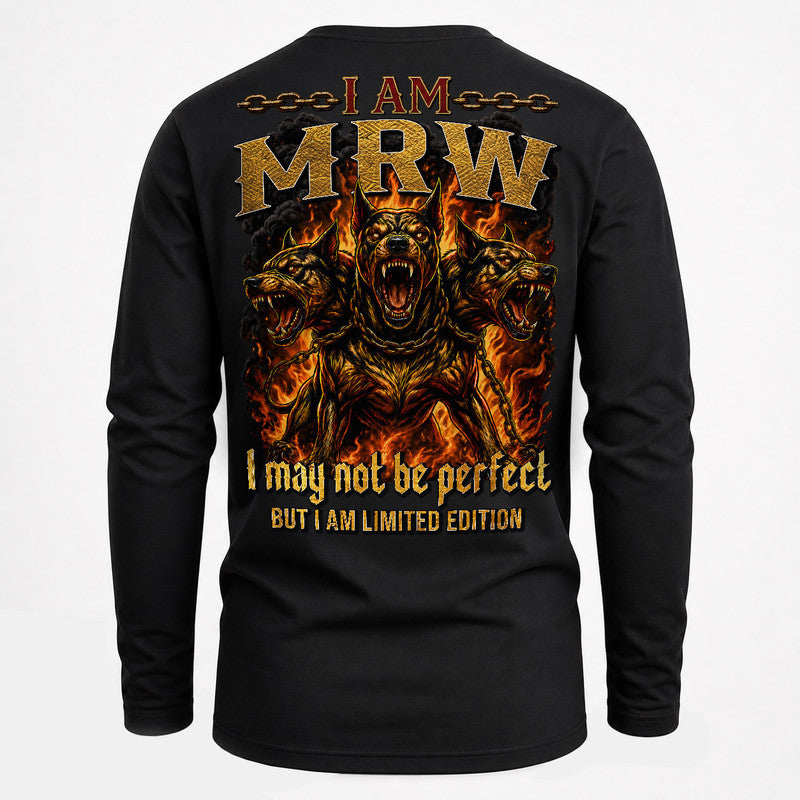 MRW MP88-F2-168–Personalized Bold Quote Apparel “I Am NAME I May Not Be Perfect But I Am Limited Edition