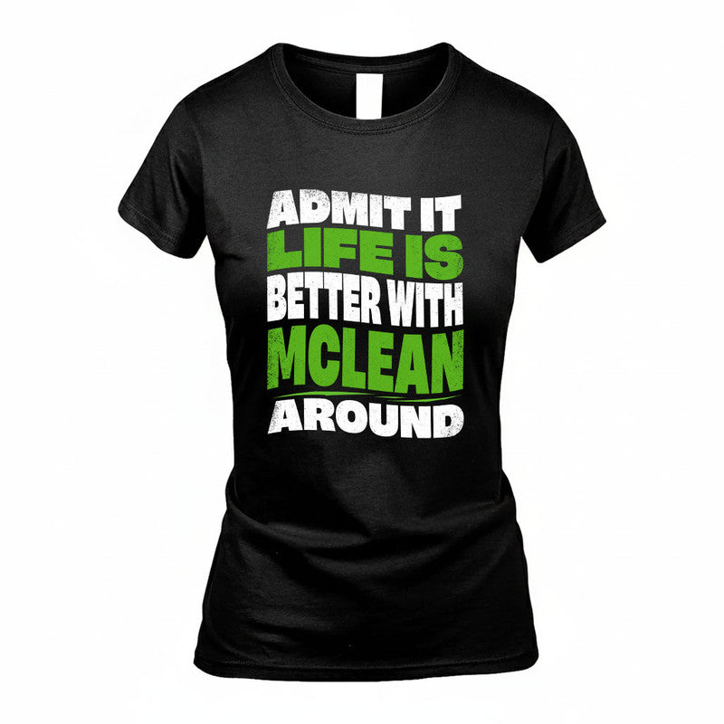 MCLEAN KTT19-K098-189 – Personalized Funny Quote Apparel “Admit It, Life Is Better With NAME Around”