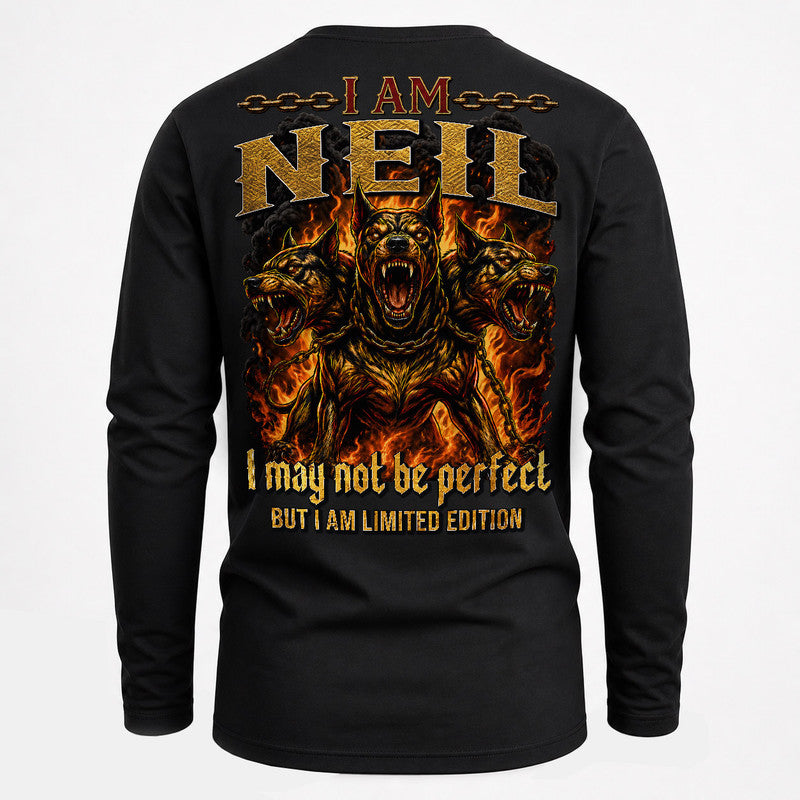 NEIL MP88-F2-168–Personalized Bold Quote Apparel “I Am NAME I May Not Be Perfect But I Am Limited Edition