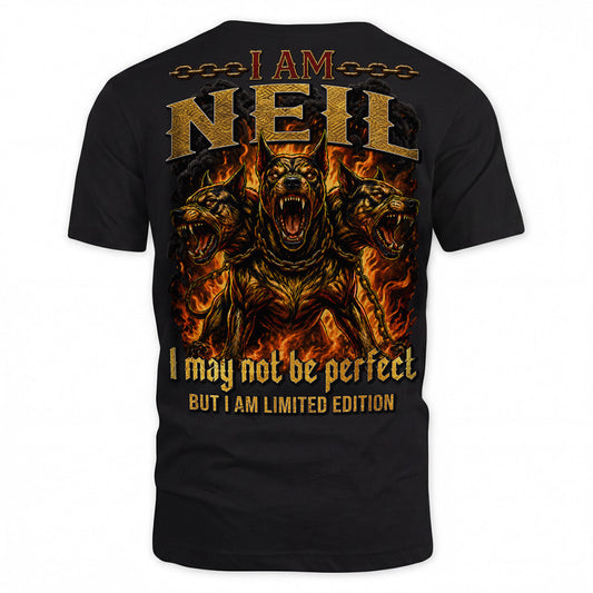NEIL MP88-F2-168–Personalized Bold Quote Apparel “I Am NAME I May Not Be Perfect But I Am Limited Edition