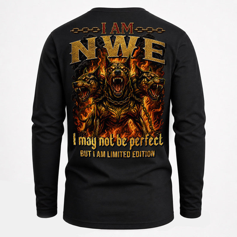 NWE MP88-F2-168–Personalized Bold Quote Apparel “I Am NAME I May Not Be Perfect But I Am Limited Edition
