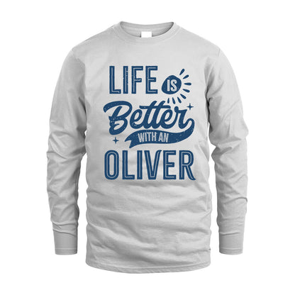OLIVER HH88-K2–Personalized Name Quote T-Shirt Life Is Better With Unisex Gift