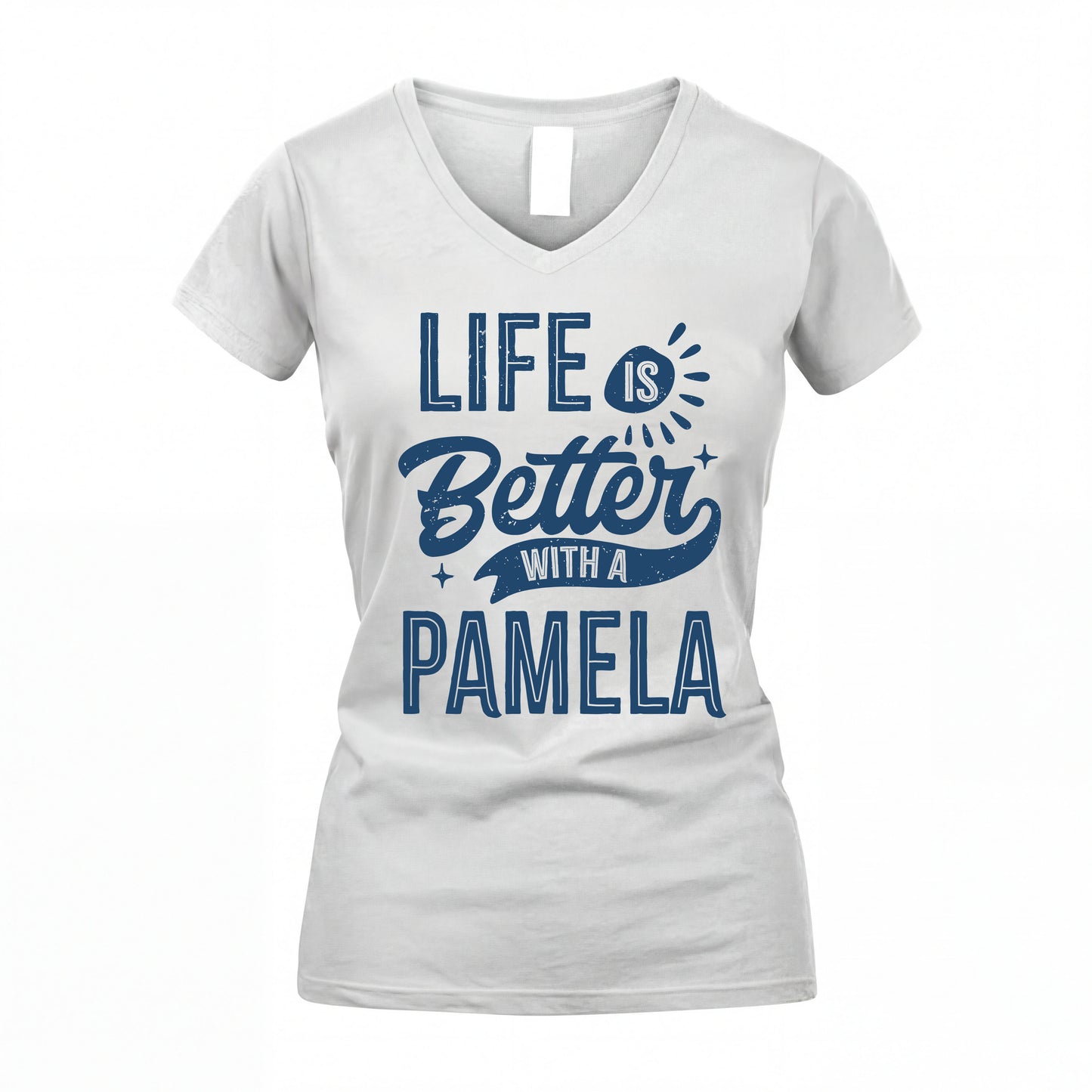 PAMELA HH88-K2–Personalized Name Quote T-Shirt Life Is Better With Unisex Gift