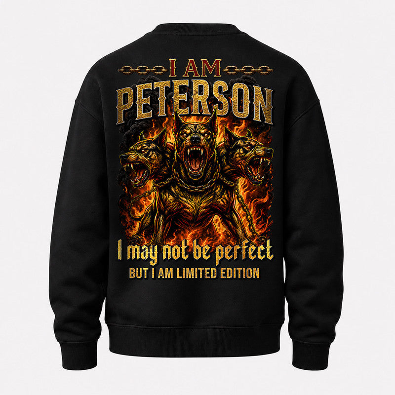 PETERSON MP88-F2-168–Personalized Bold Quote Apparel “I Am NAME I May Not Be Perfect But I Am Limited Edition