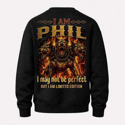 PHIL MP88-F2-168–Personalized Bold Quote Apparel “I Am NAME I May Not Be Perfect But I Am Limited Edition